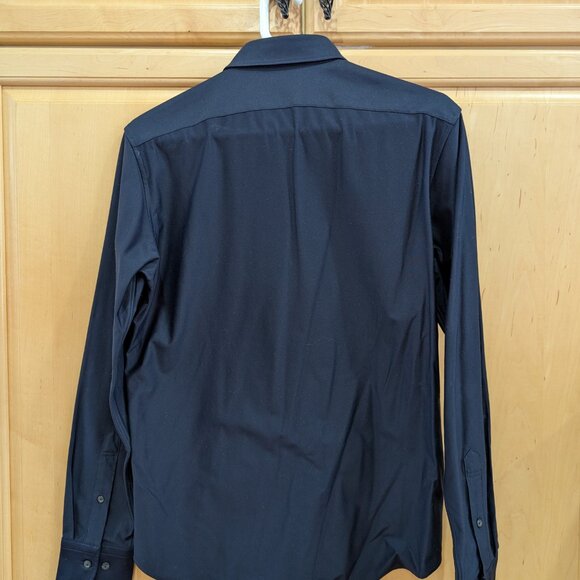 Uniqlo Oxford Slim Fit Shirt Mens Navy XS - Picture 2 of 3